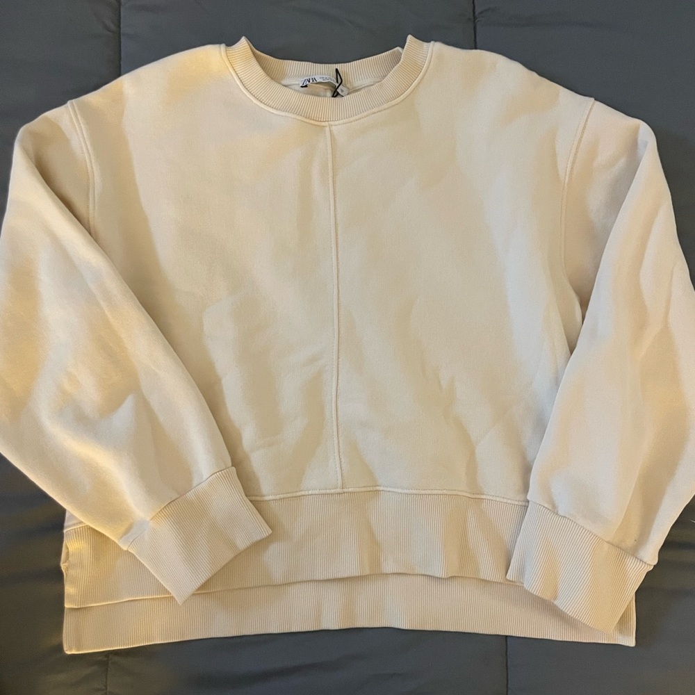 Zara cream crew neck